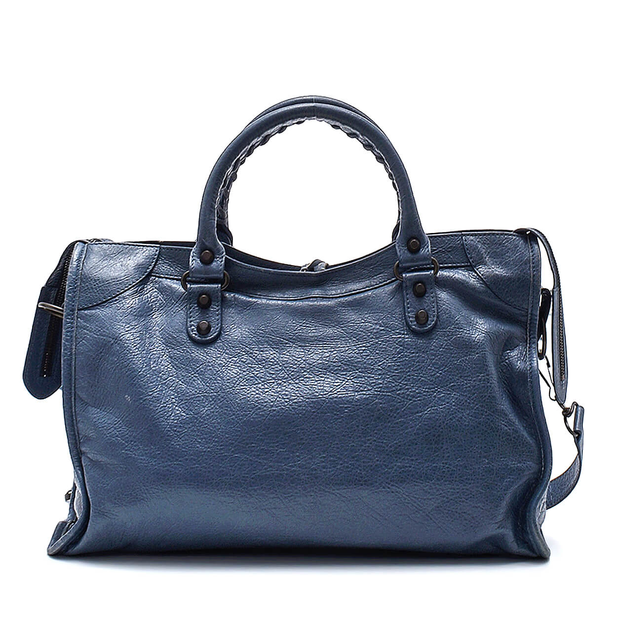 Balenciaga - Blue Leather Motorcyle Medium Handbag